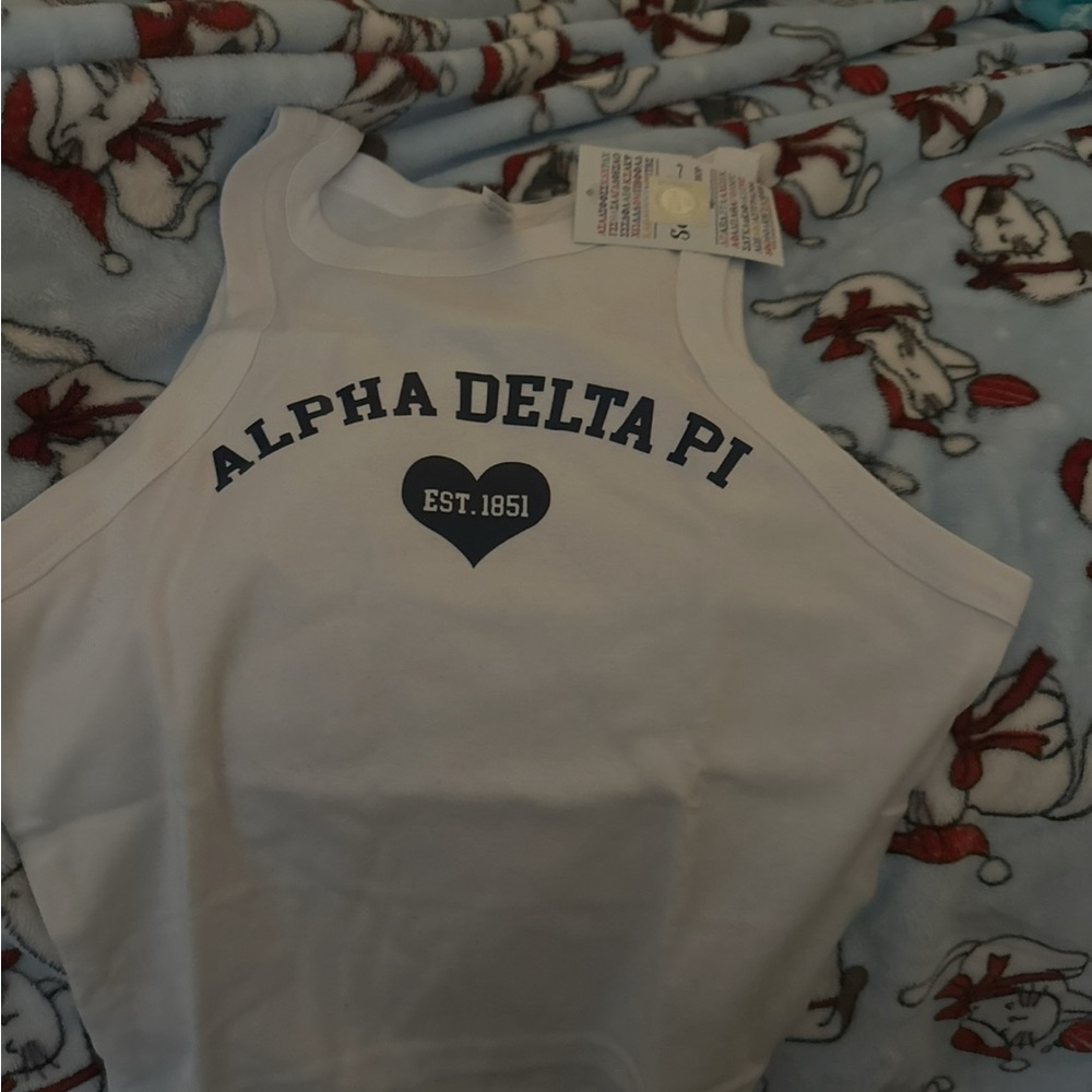 Alpha Delta Pi White Tank Top